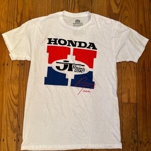 Honda Racing Logo Graphic Men's Short Sleeved Shirt Size Large